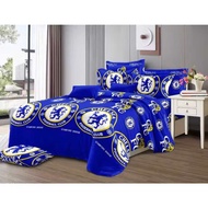 CHELSEA KATUN PREMIUM COTTON RUBBER BEDSHEET 90/100/120/140/160/180/200 FOOTBALL MOTIF FC B CELSE CE