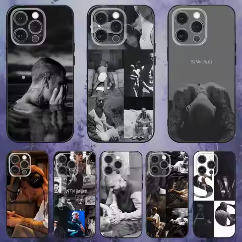 Swag J-Justin B-Bieber Phone Case For iPhone 17,16,15,14,13,12,Pro,Max,Plus,E,SE4,Air,Mini Black Sof