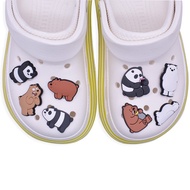 Cartoon Grizzly Bear Croc Jibbitz Anime Shoe Charms We Bare Bears Jibits Charm Panda Jibitz Crocks for Kids Shoes Accessories Decoration