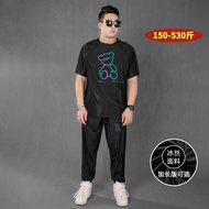 Lengthened T6053T Shirt-D7053B Ice Silk Shorts-C8053B Ice Silk Trousers All-Match Casual Suit