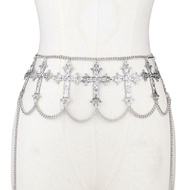 DO Crosses Chain Belt Waist Chain Belt Elaborate Chain Belly Chain For Dress Western Carvings Belt C