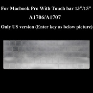 for Macbook Pro 13 15 Touch bar A1706 A1707 A1989 A2159 Keyboard Cover Protector 13.3 15.4