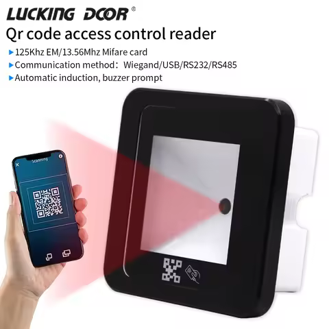 DC12V 125Khz/13.56Mhz RFID Barcode 2D QR code Reader Access Control Reader Wigand USB RS232 RS485 In