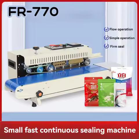 FR-770 Plastic Bag Band Sealing Machine 700W Sealer Auto Horizontal Bag Sealer Continuous Sealing Wi