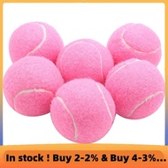 6Pcs Pack Pink Tennis Balls Wear-Resistant Elastic Training Balls 66mm Ladies Beginners Practice Ten