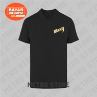 Polo Bloods Logo Text Premium Gold Print | Polo Shirt Short Sleeve Collar Young Men Cool Latest Unisex Distro.....