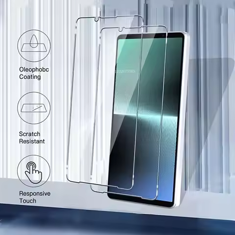 2Pcs Full Cover Black Screen Protector Tempered Glass For Sony Xperia 1 V Xperia 5 V Xperia 10 V XA1