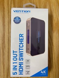 Vention HDMI Switcher 5 In 1 Out Gold 五進一出 HDMI 切換器 Switch