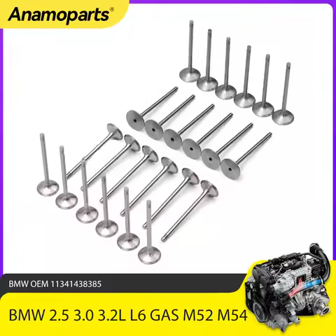 Engine Parts 24pcs Intake & Exhaust Valve Kit Fit 2.5 3.0 3.2 L M52 M54 For BMW 3 5 X3 X5 Z3 Z4 2.5L