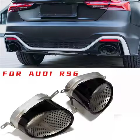 1 Set 304 Stainless Steel Exhaust Pipe Black Mufflers For Audi A4 A5 A6 A7 RS3 RS4 RS6 RS7 Muffler T