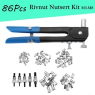คีมย้ำรีเวท 86 ชิ้นชุดเครื่องมือยิงรีเวทนัทจำนวน86ชิ้น รีเวทนัท เครื่องมือยิงรีเวทนัทแบบใช้มือสกรูรี