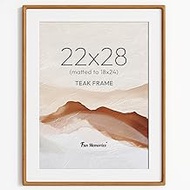 22x28 Poster Frame, USA-Sourced Teak Wood Frame Wall Mounted, 22x28 Picture Frame with Real Glass, 2