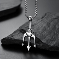 Aquaman Trident Necklace Men's Trendy Simple Hiphop Hip Hop Street Sweater Chain Pendant