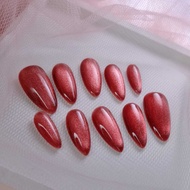 Fake Nails/Fake Nails/Press On Nails/Handmade - Red Cat Eyes