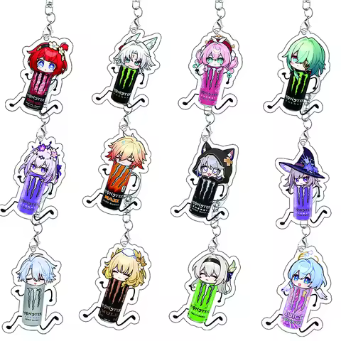 Honkai Star Rail Acrylic Keychain Monster Energy Anime Bag Charm Sparkle March 7th Fu Xuan Welt Yang