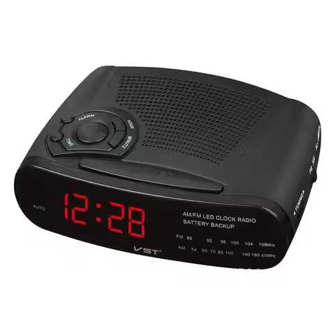 NEW FM&AM Radio LED Display Clock Electronic Desktop Alarm Clock Digital Table Radio Gift Home Offic