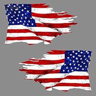 Car Styling USA Tattered Flag American Country Waterproof Decal Car 3D Sticker Rearview Mirror Accessories 15.2 * 8.9cm