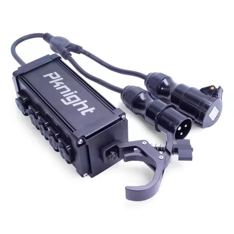 Pknight 4-Way DMX/RDM Splitter, IP67 Waterproof Lighting Signal Booster with 16A Power Loop, Outdoor