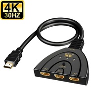 Djah3พอร์ต HDMI Switch 3X1 3 In 1 Out HDMI Switcher พร้อมสายไฟ USB Pigtail Converter สำหรับ PS4 PS5 X   Monitor Progikh