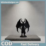 KI 1Pcs  Horned Winged Devil Resin Statue 3D Printed Demon Warrior Figurine for Gothic Theme Party T