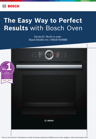 Bosch HBG6764B6B Built In Oven Series 8  60cm width, 71L Pyrolytic Cleaning