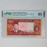 Uang Kuno 100 Rupiah Tahun 1960 Seri Soekarno PMG 65 EPQ Ready