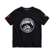 江戶勝 日系 富士山 海浪植絨LOGO 短袖T恤-男裝 (黑色) #上衣