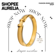 (13-21cm)GT182 H Titanium Bangle Gelang Rantai Tangan Gift Wedding Jewellery Gold Silver Bracelet wa