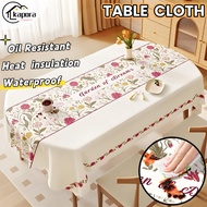 [SG STOCK] Table Cloth Waterproof Oilproof Table Cover Printed Flowers Tablecloth 140*180 140*220cm