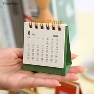 Fitow Refreshing Simple Solid Color 2024 Mini Portable Desktop Paper Calendar Creative Table Coil Calendar Office Desk Decoration FE
