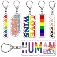Gay Pride LGBT Rainbow Acrylic Keychain 2-Sided Transparent LGBTQ Keychain WrightZ Friends Gift