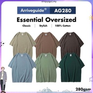 Arrive Guide 280gsm AG280 Essential Oversized 280gsm Cotton Oversiz e T shirt  Baju Kosong Oversize 