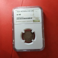 Koin perak kuno NGC Nederland Willem I silver coin Belanda TP18kt