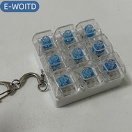 E-WOITD New DIY Bàn phím Thần Tài Keychain phím nút cứu trợ căng thẳng Clicker đồ chơi keycap 9 phím