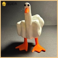 SUER Middle Finger Duck Statue, Craft Ornament Resin Duck Figurine, Funny Sculpture Duck You Little 