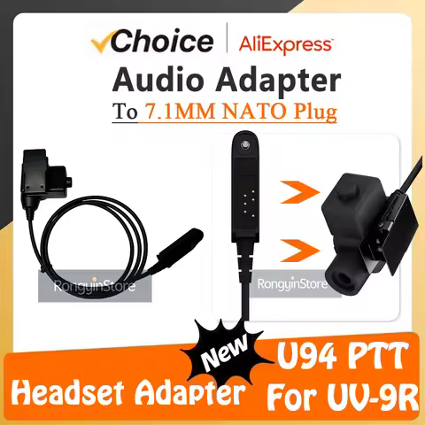 UV-68 Pro Max V2 Audio Adapter Headset NATO U94 PTT for Baofeng UV-XR A58 UV9R UV-9R Plus GT-3WP UV-