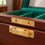Wooden Watch Box Wood-Grain Finish 8-Slot Watch Box Lockable Rectangular