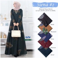 Gamis Siena 2 Jumbo Dress Diana Denim Realpict Original - Hijau Botol