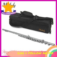 BEST SELLER Muslady FL-200S Closed Hole C Flute 16 Keys Cupronickel Silver-plated Wind Instrument wi