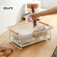 GSLife Nordic Style Stainless Steel Dish Drainer Cutlery & Cup Storage Rack Kitchen Organizer