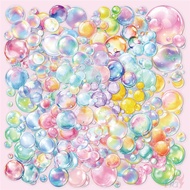 50Pcs/Set ✿ Watercolor Bubbles Series 02 PET Stickers ✿ Waterproof DIY Fashion Kids Rewards Stickers