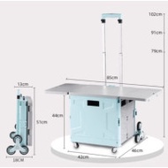 55L 大桌板爬梯輪摺疊購物車 - 綠灰 | 可摺疊百變手拉車拉桿車