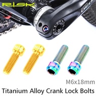 RISK 2pc M6x18mm Bike Titanium Ti Screw Bolts for Crank Arm Fixing MTB Road Mountain Bicycle Disc Brake Clamp Fixed Screws M6*18