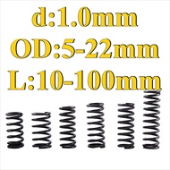 65Mn Spring Steel Compression Spring d: 1.0mm * OD: 5-22mm * L: 10-100mm Strong Pressure Return Spri