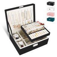 Jewelry Box Organizer for Women, Portable Jewellery Storage Holder, PU Leather Display Jewellery Hol