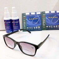 CONVENIENT 2-lens presbyopia glasses KV51 (0 DEGREE FAR LENS WITH POLARIZED SUNGLASSES, NEAR LENS WI
