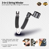 3 in 1 Metal String Winder, Black - 009SWC