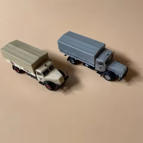 Bulk Herpa 1:87 Henschel/Bussing NAG Plastic Old Truck Model Static Collection Decorated Holiday Gif