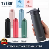 Tyeso Vacuum Insulated Stainless Steel Water Bottle with Carry Handle Lid Leak-Proof Tumbler Thermos
