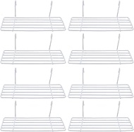 Yaegoo 8 Pack Grid Wall Shelves, White Wire Straight Shelf with Hook, Hanging Shelf for Wall Grid Pa
